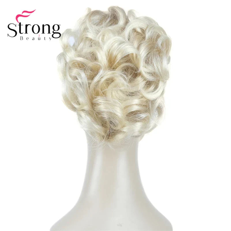 StrongBeauty Silver Short Natural Wave Ponytail Hair Extension
