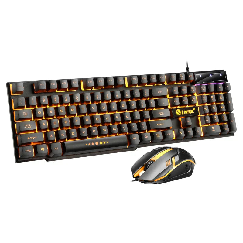 USB Wired Gaming Keyboard Mouse Combos PC Rainbow