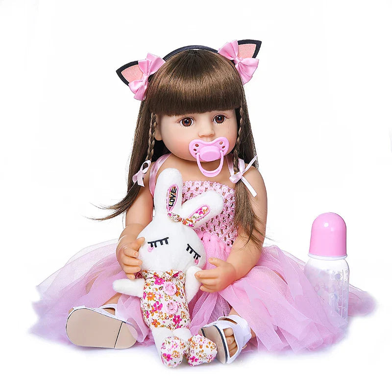 55cm NPK bebe doll reborn toddler girl pink