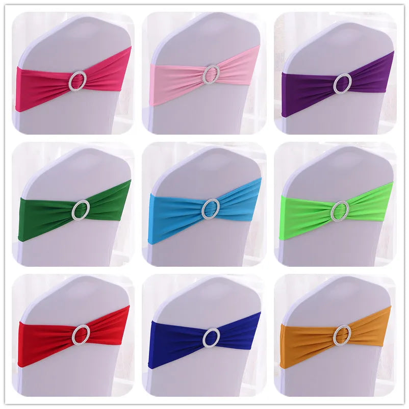 10pcs 50pcs Stretch Spandex Chair Sash Band With