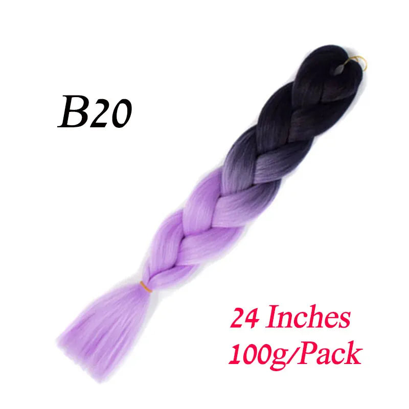 Synthetic Jumbo Braiding Hair Extension 24 " Heat