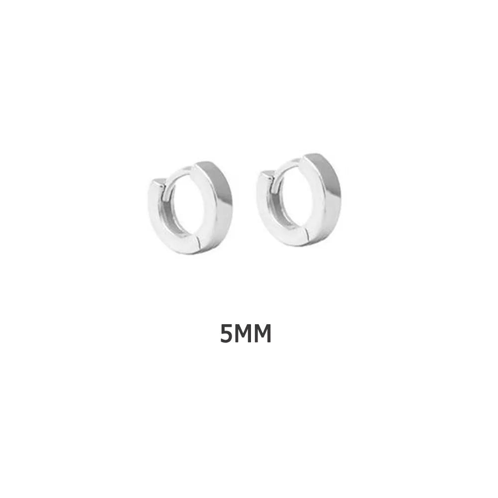 ANDYWEN 925 Sterling Silver Gold Plain 5mm 6mm