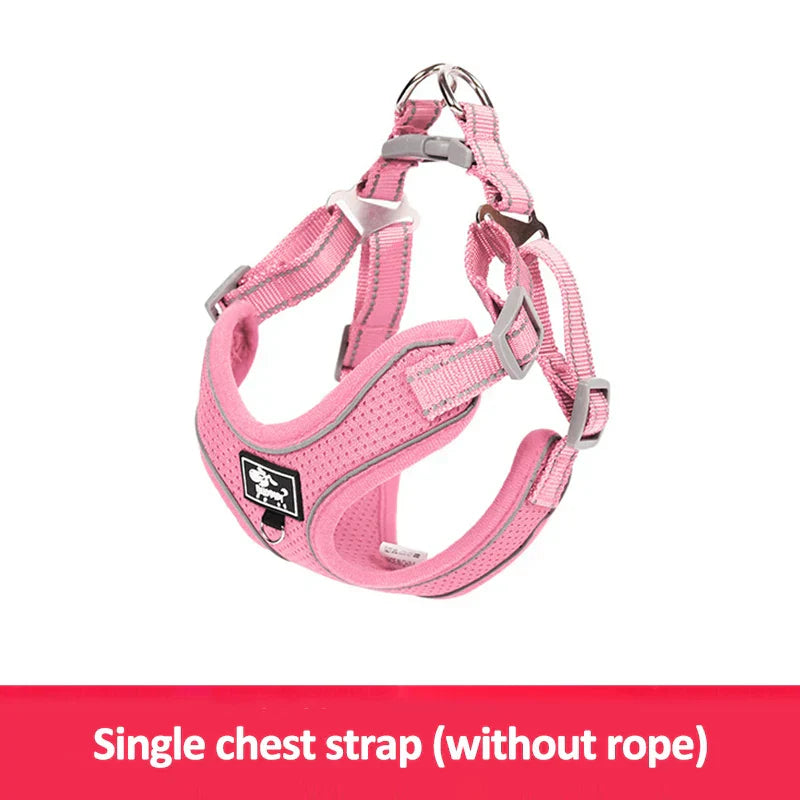 Reflective Vest Harness Leash Adjustable Mesh Vest Dog