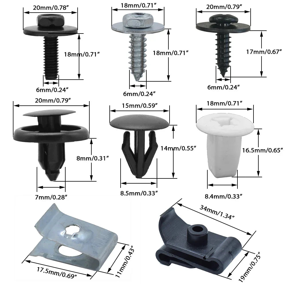 50pcs Car Engine Under Body Cover Clips For
