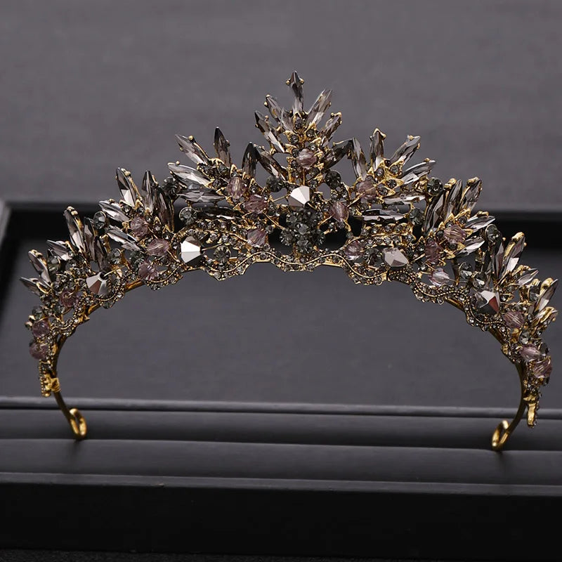 Wedding Crown Gold Silver Color Rhinestone Crystal Diadem