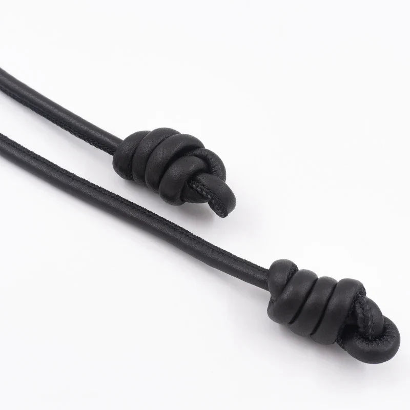 Custom sheepskin knot waist rope fashion leather round