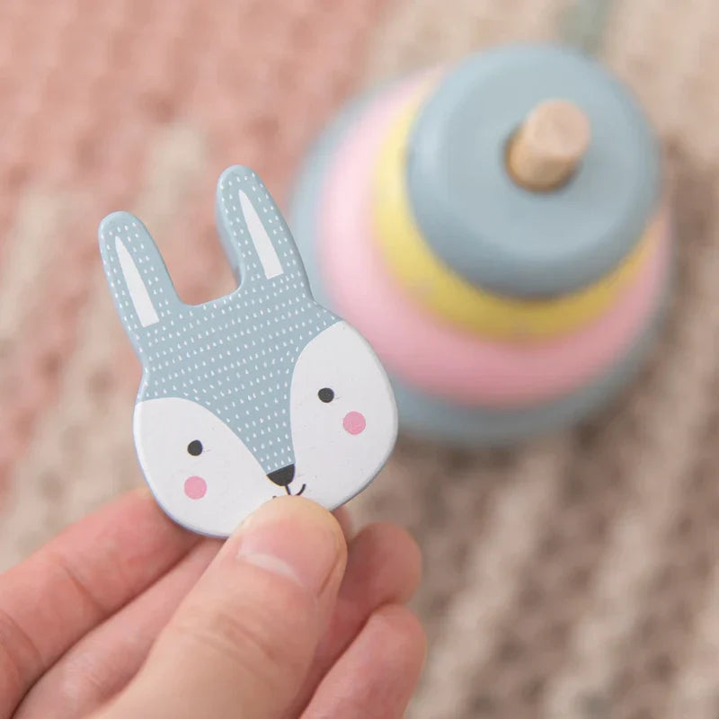 Rainbow Animal Fox Rabbit Blocks Baby Toy Wooden