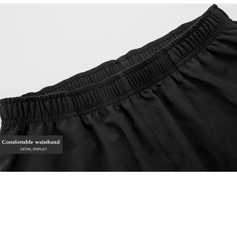 Black Running Shorts Men Fitness Gym Training Sports
