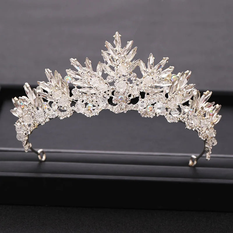 Wedding Crown Gold Silver Color Rhinestone Crystal Diadem