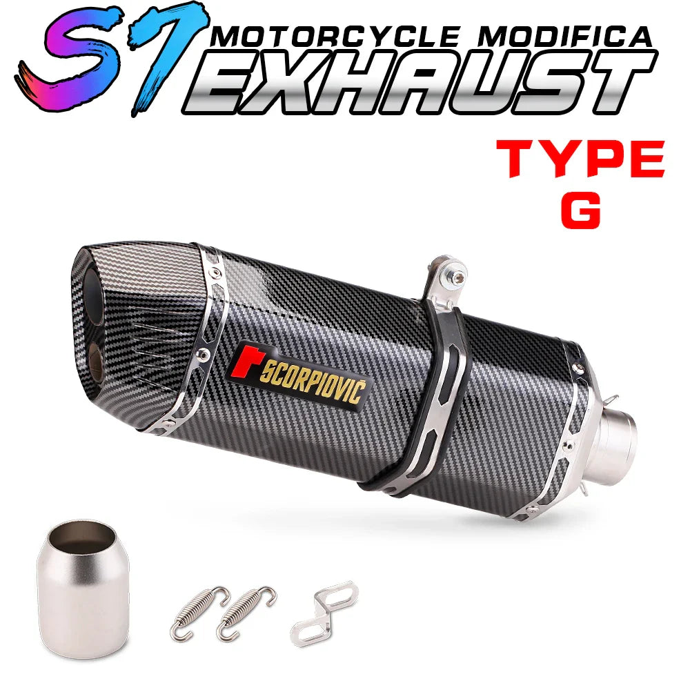Slip on 51mm motorcycle exhaust system muffler modified