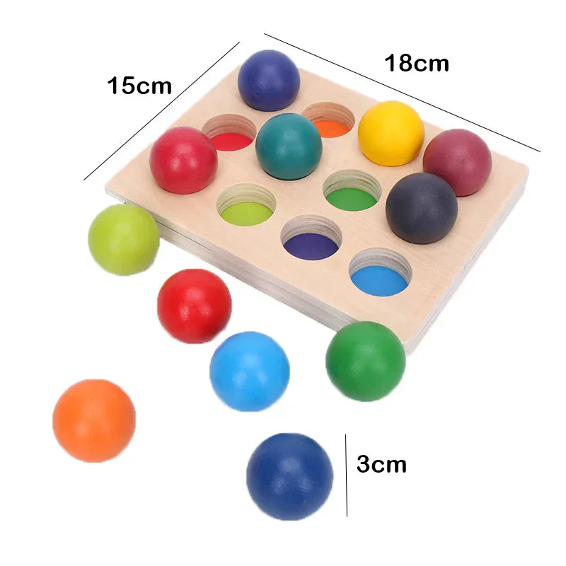 Wooden Rainbow Block Wood Stacking Toys Grimms Rainbow