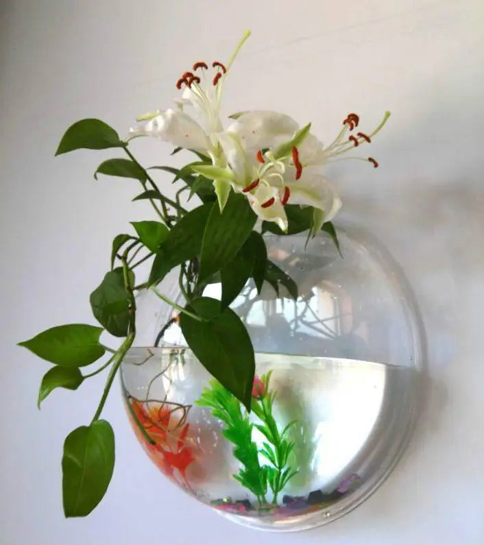 Mount Fish Tank Wall-Hanging Fish Bowl Decoration Planter