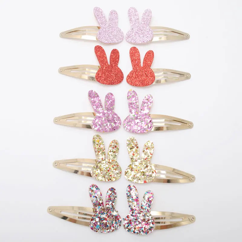 10pcs/lot Small Size Girls Hairclips Glitter Heart Birthday