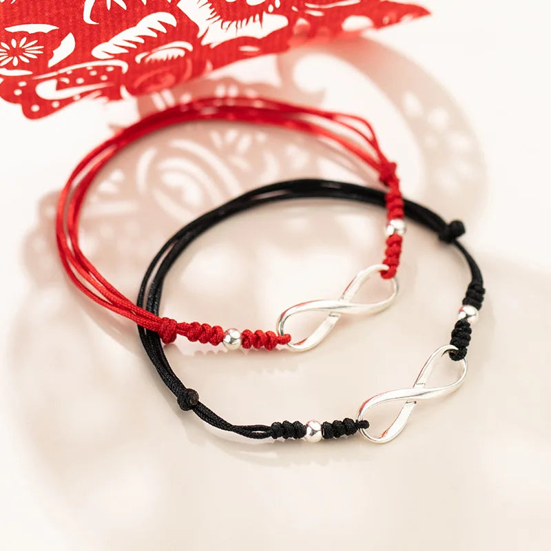 La Monada 925 Silver Eight Infinite Red Rope