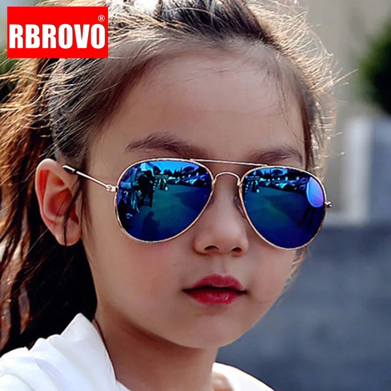 RBROVO 2023 Classic Sunglasses Girls Colorful Mirror Children