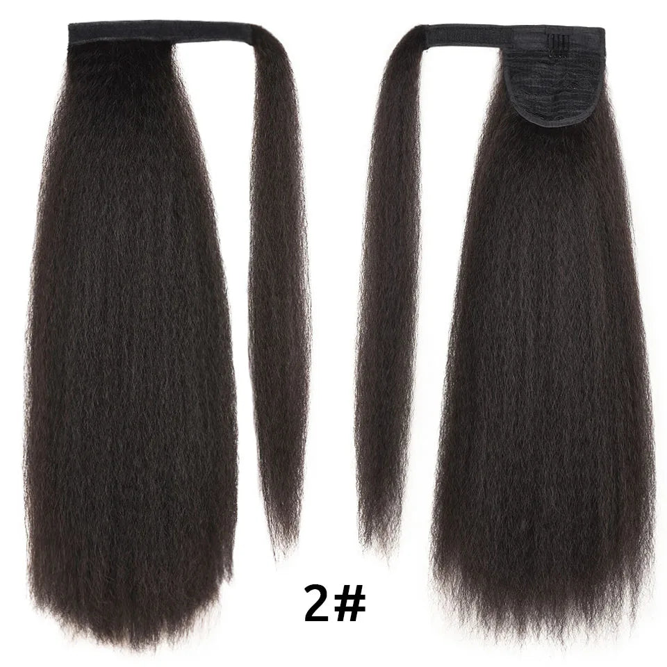 HANNE Yaki Straight Ponytail Hair Extensions For Black
