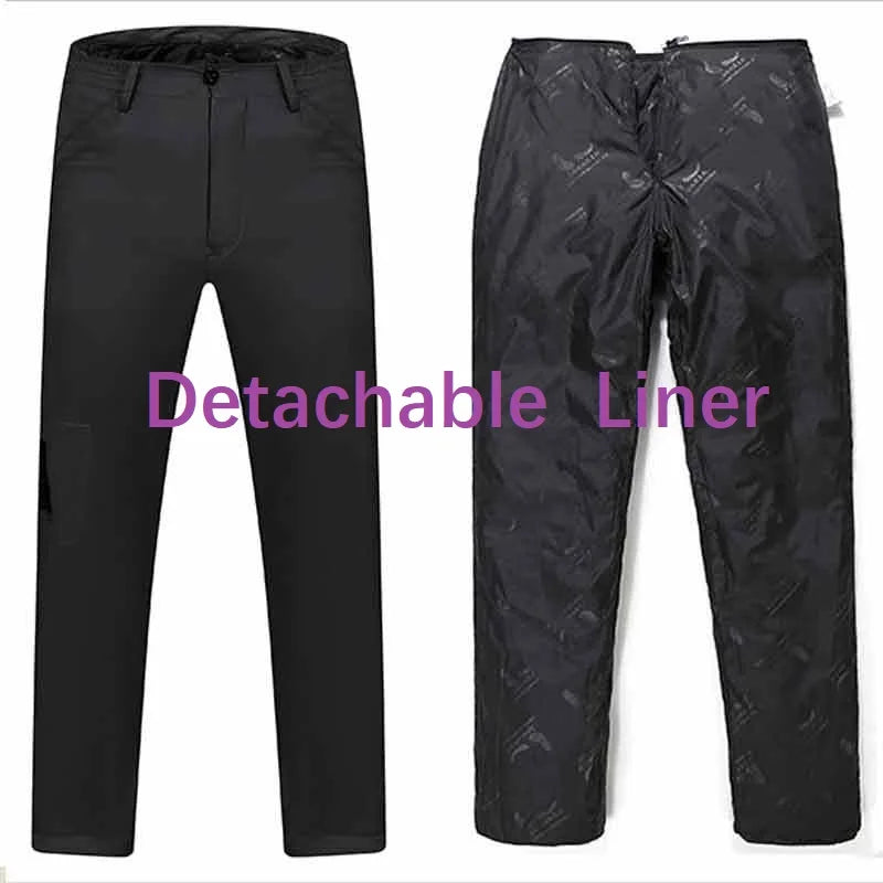 Men's Winter Pants Detachable Liner Down Padded Business