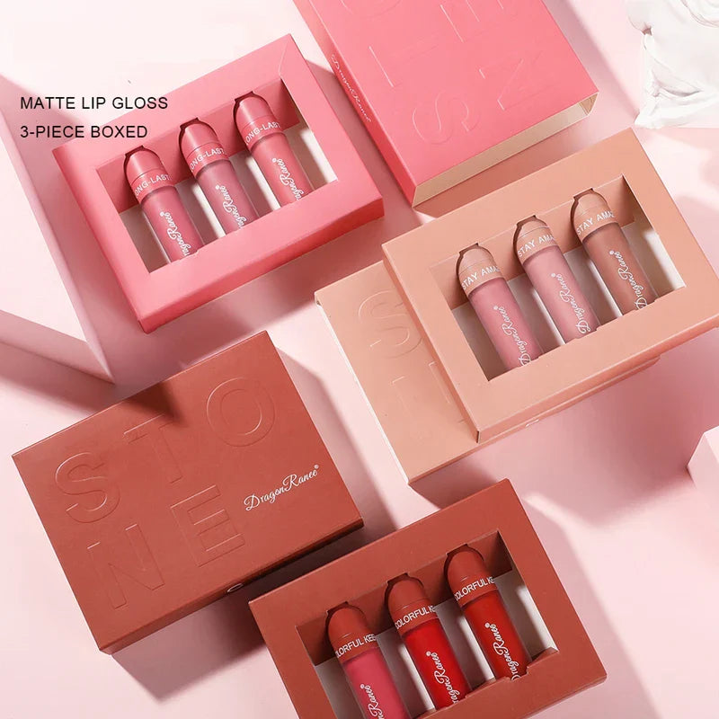 Women Matte Velvet Moisturizer Makeup Lipgloss Set Cosmetic
