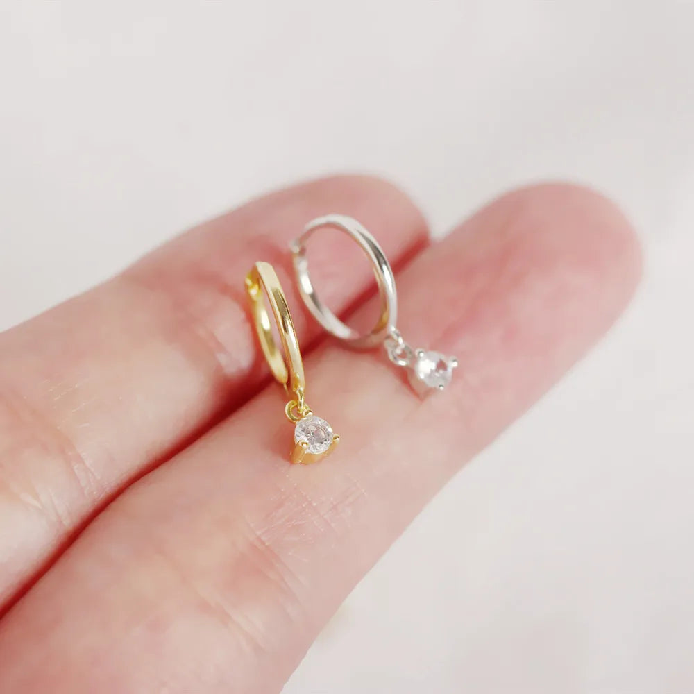 CCFJOYAS 925 Sterling Silver Lightning/Awl/Animal Pendant Hoop Earrings