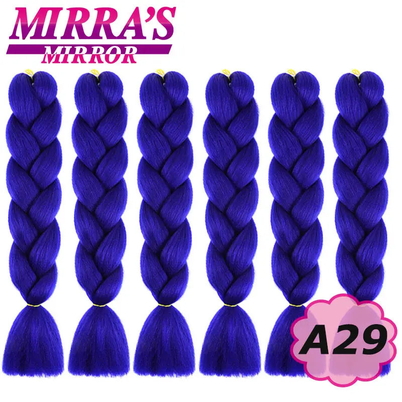 Synthetic Jumbo Braids Hair Omber Braiding Hair Extensions for Women Yaki Texture Black Blue Fake Hair Mirra’s Mirror