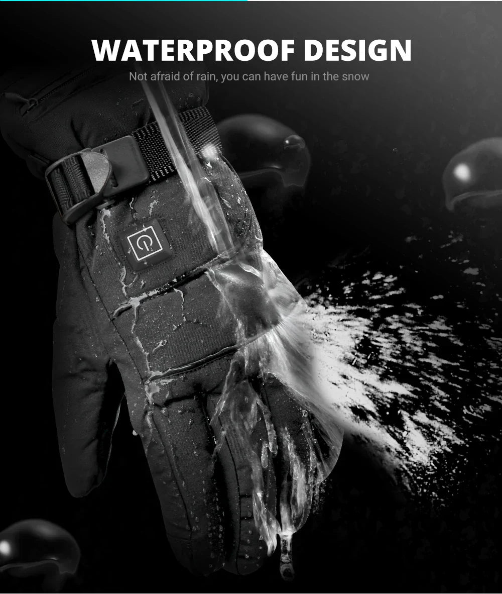 2x Electric Heated Touchscreen Winter Motorcycle Gloves