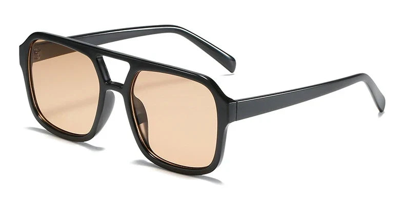Trendy Pilot Sunglasses Women Vintage Oversized Double Bridge