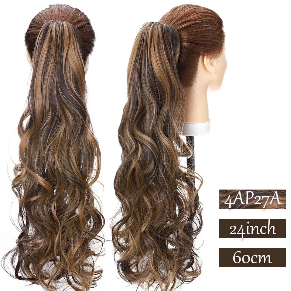 S-noilite Synthetic Long Wavy Fake Ponytail Extension Hair