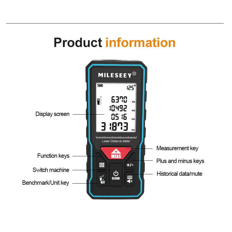 Mileseey X5/X6 40M 100M Professional Laser Trena Rangefinder
