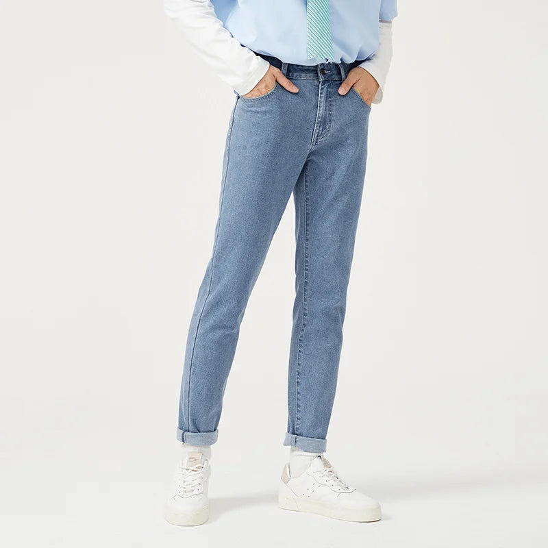 SEMIR Jeans Men Solid Retro Hong Kong Style