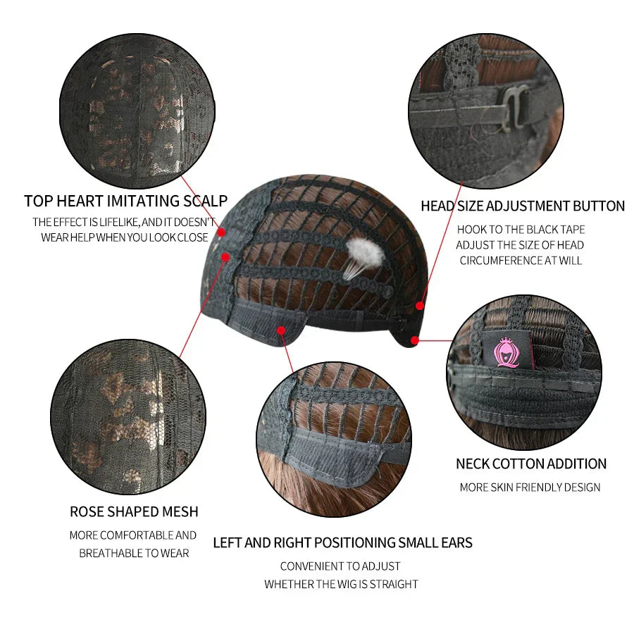 7JHH WIGS Black Short Bob Wig for Girl