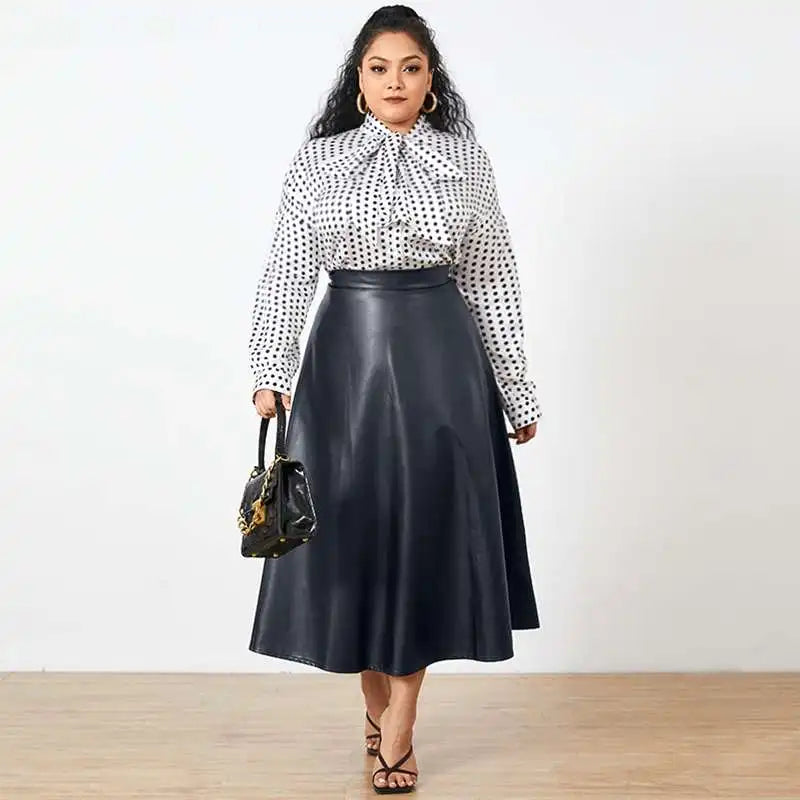 Plus Size Party Midi Skirt 2023 Autumn Women