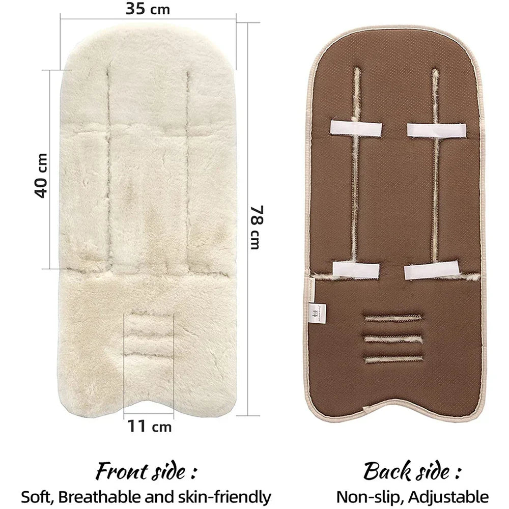 Baby Stroller Accessories Soft Faux Rabbit Fur Seat