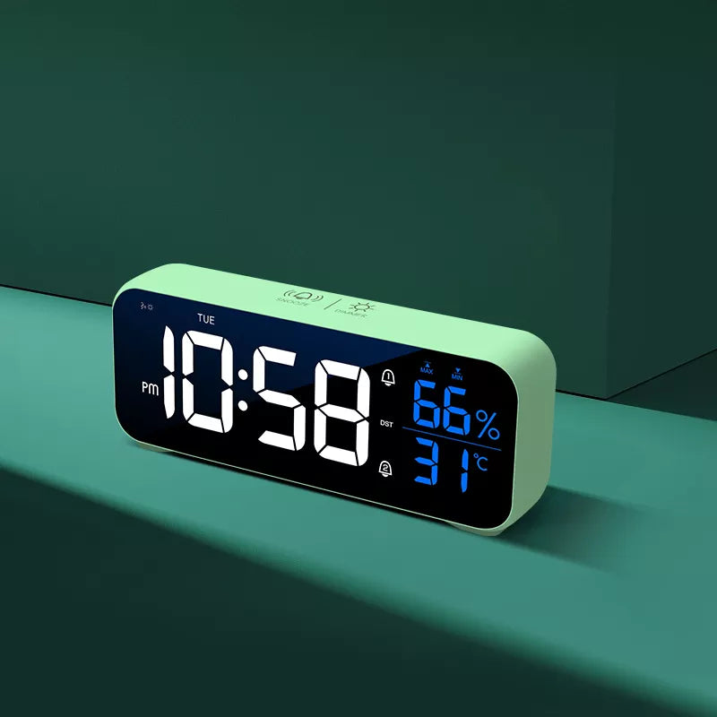 Music LED Digital Alarm Clock Voice Control Temperature
