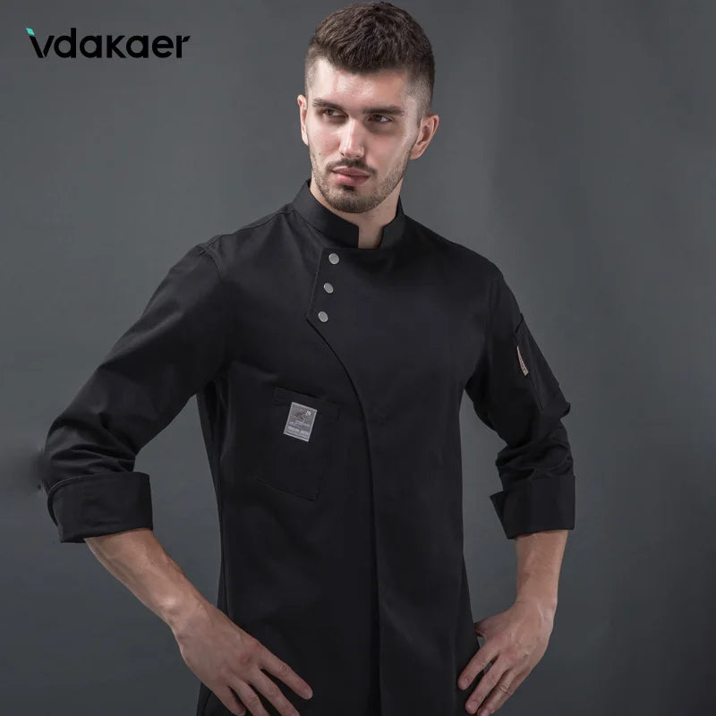Long Sleeve Chef Clothes Uniform Restaurant Kitchen Cooking
