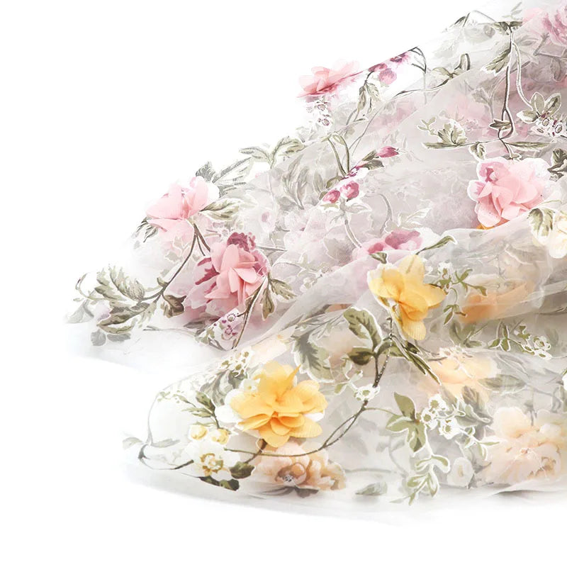 H717 90*140cm Organza Fabric Soluble Shabby Lace for