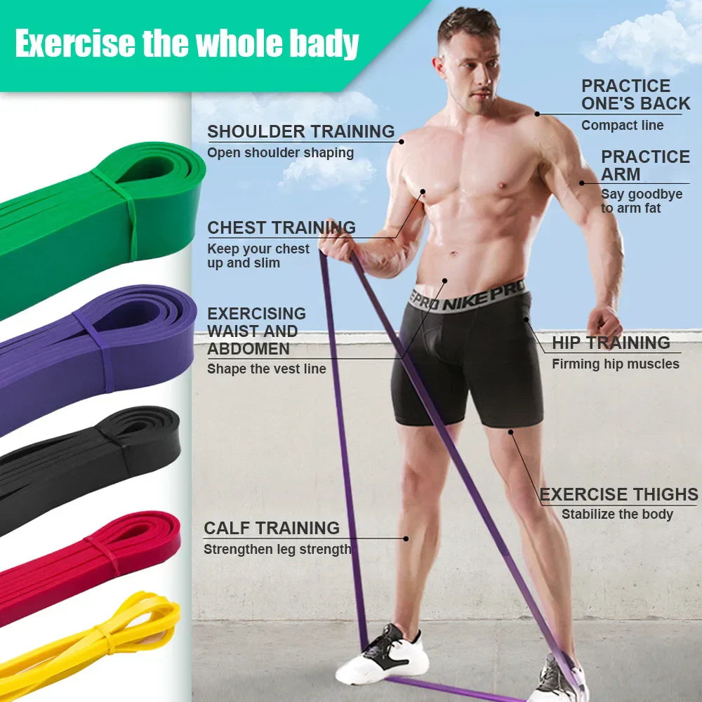 Heavy Duty Latex Resistance Band Set Elastic Exercise
