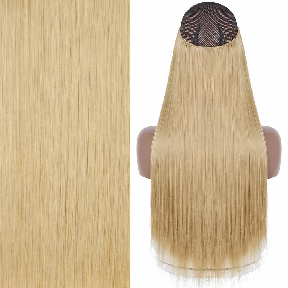 MERISIHAIR Synthetic No Clip Invisible Wire Hair Extensions