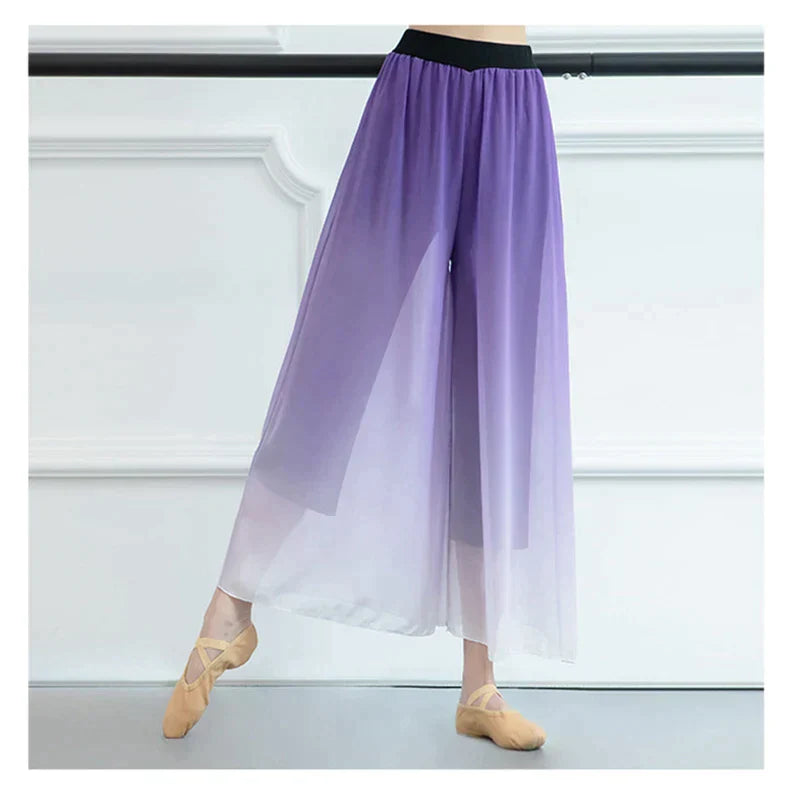 Modern Dance Costume Wide Leg Chiffon Practice Pant