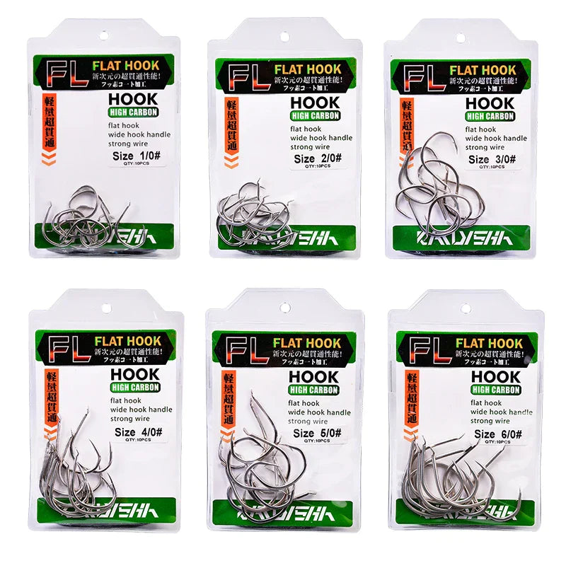 KATYUSHA 50Pcs Jigging Fishing Hooks Size 1/0-2/0-3/0-4/0-5/0# Slow