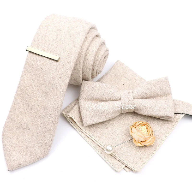 Top 50 Wool Soft 7cm Tie Bowtie Hankie