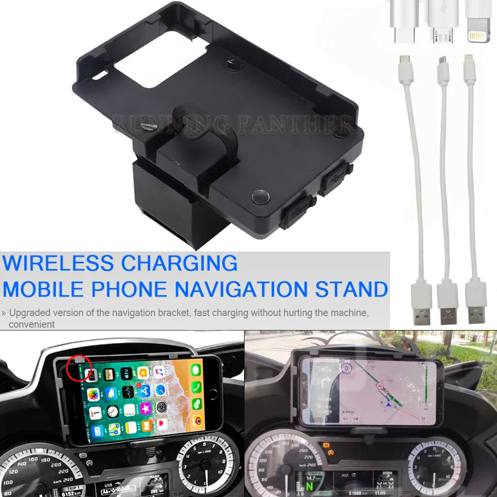 Wireless Charging GPS Navigation Bracket R1250RT Motorcycle Phone