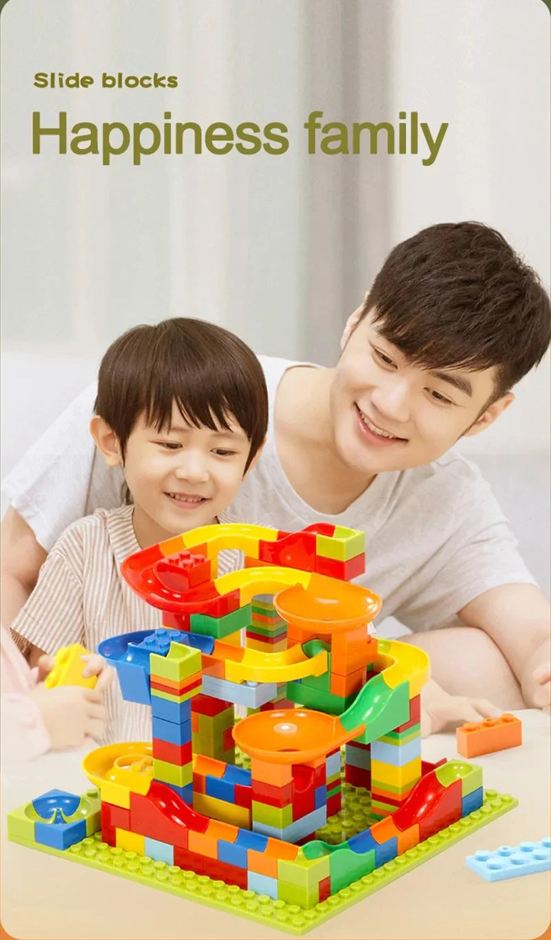 168PCS Marble Race Run Compatible city Building Blocks