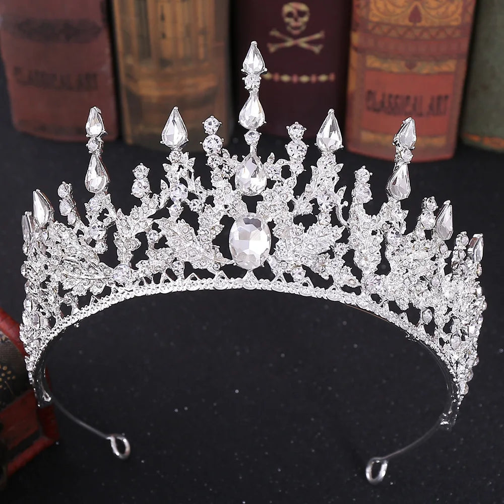 Vintage Baroque Headbands Purple Crystal Tiaras Crowns Bride