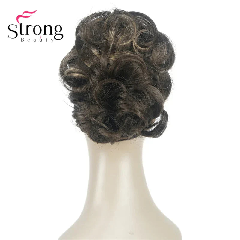 StrongBeauty Silver Short Natural Wave Ponytail Hair Extension
