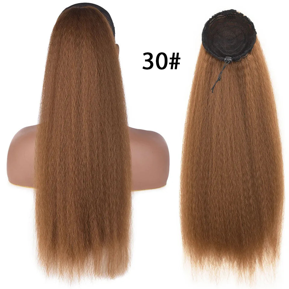 HANNE Yaki Straight Ponytail Hair Extensions For Black