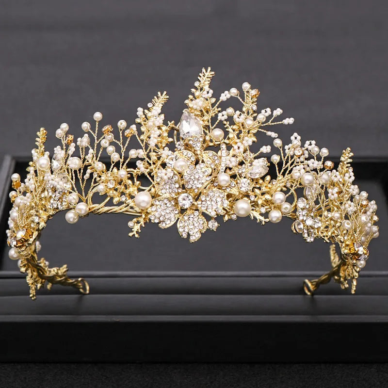 Wedding Crown Gold Silver Color Rhinestone Crystal Diadem