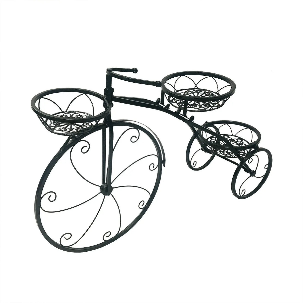 Outdoor Indoor Flower Pot Black/White Bicycle Plant Stand