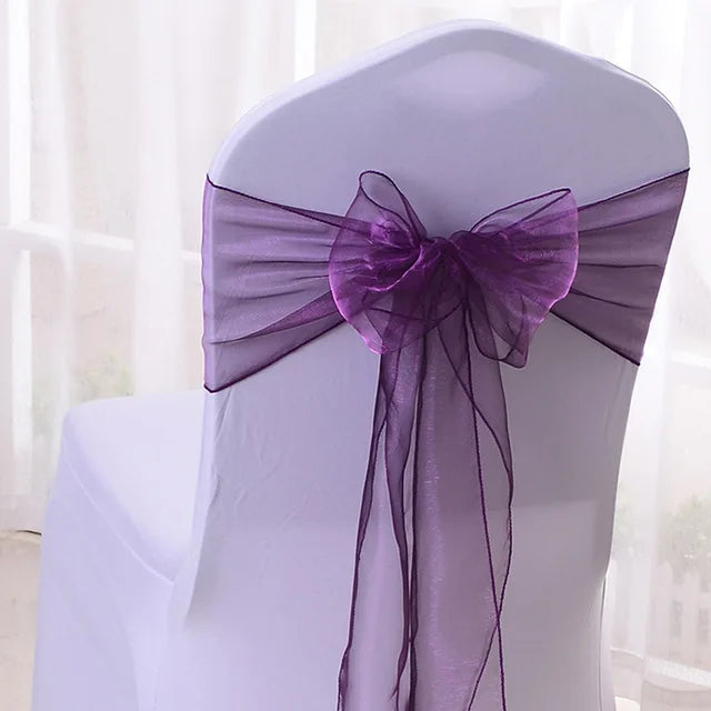 50/100pcs High Quality Sash Organza Chair Sashes Wedding