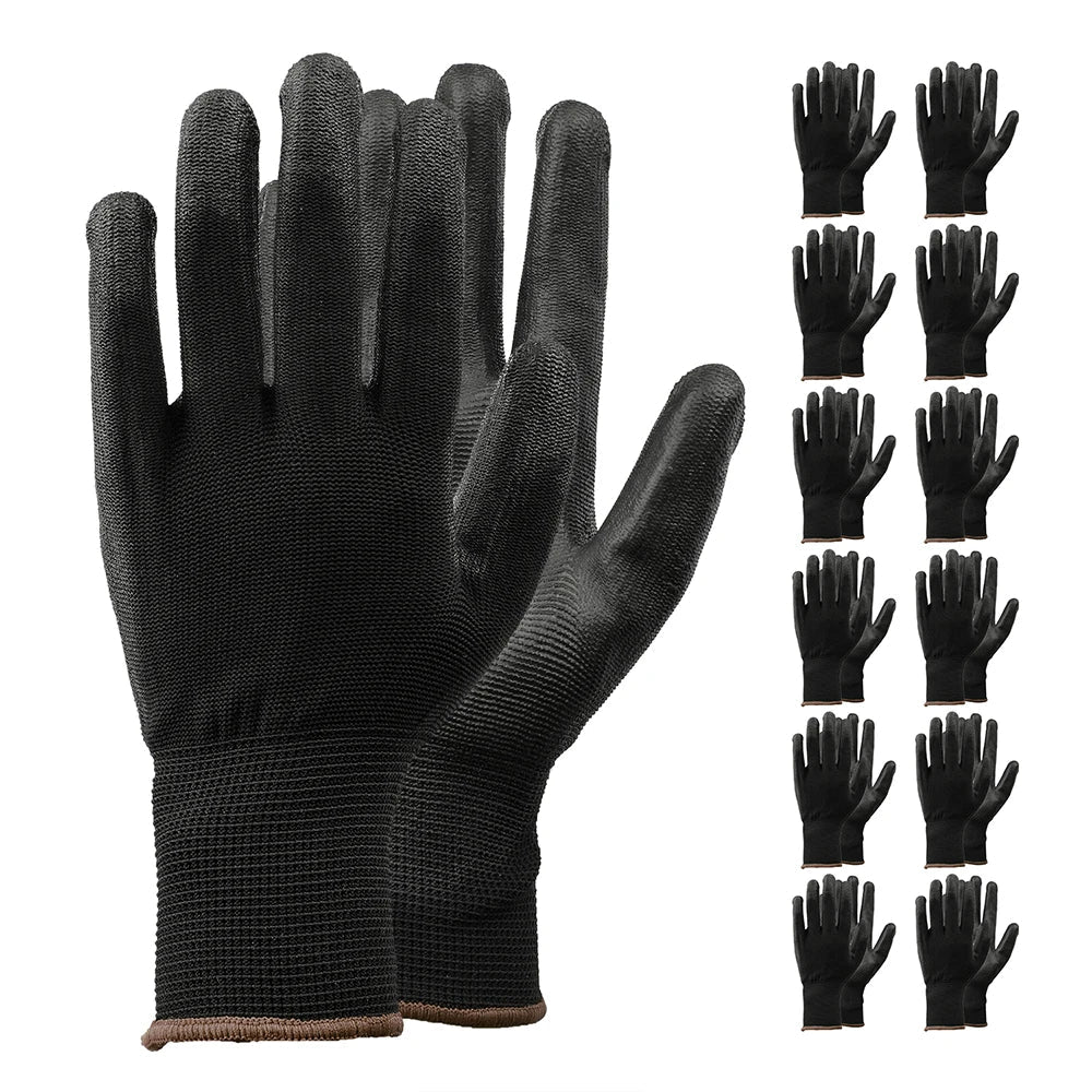 nylon safety coating gloves gardening work protection construction