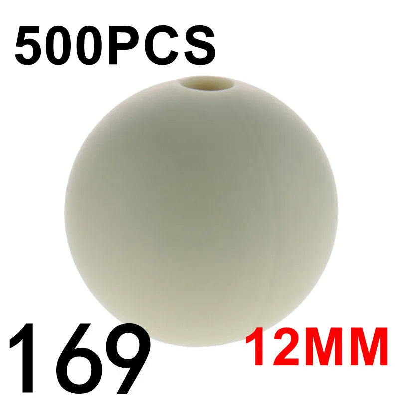 Fkisbox 500pcs 12mm Silicone Round Loose Beads Baby
